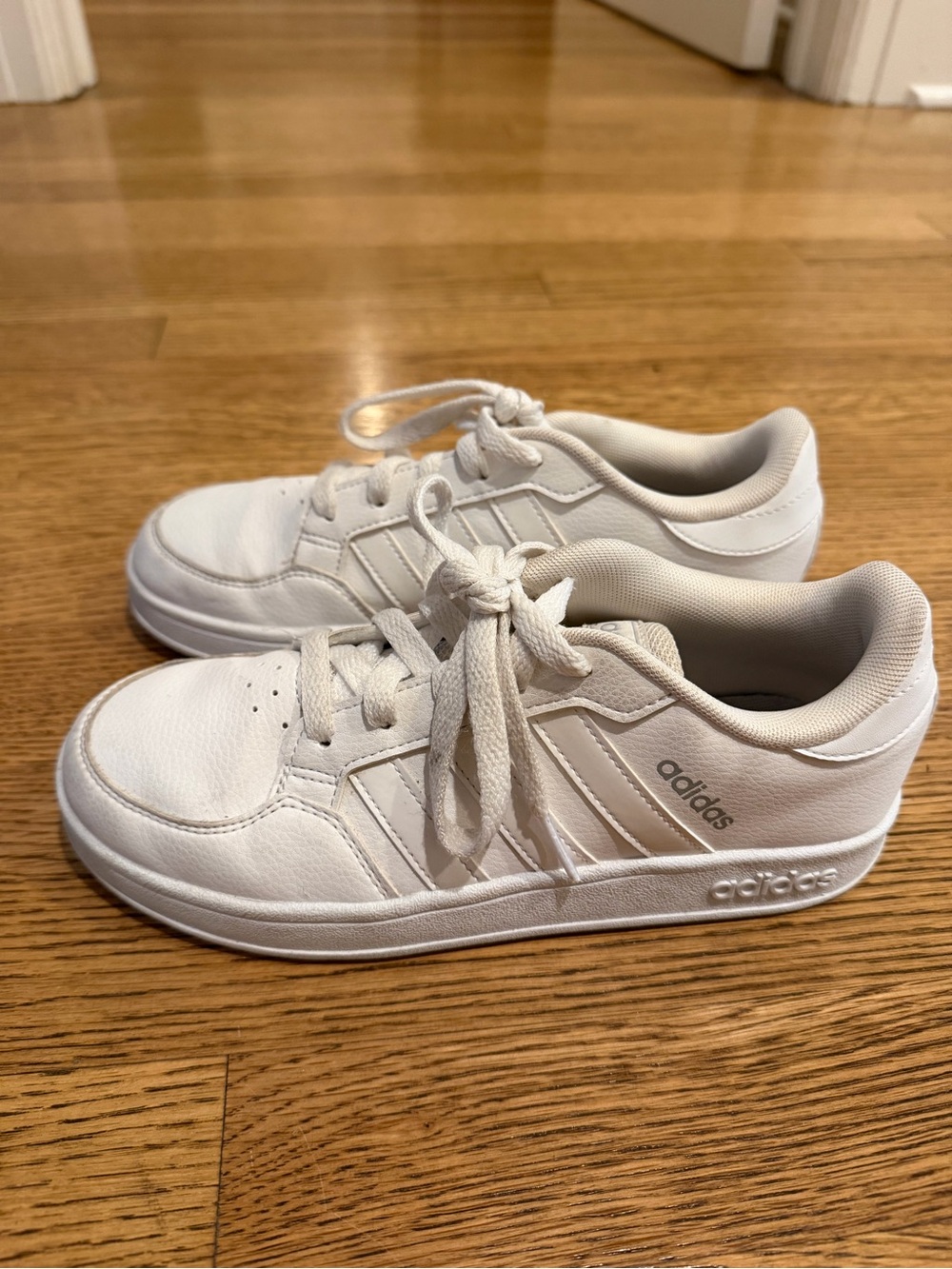 adidas Kids All-White Low-Top Sneakers